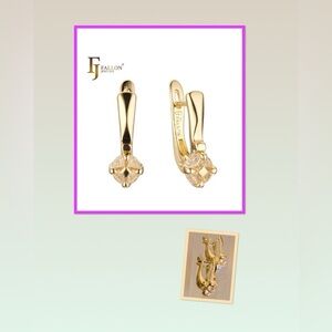 New earrings gold filled 14k yellow gold cubic zirconia